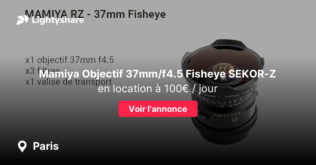 Objectif Fish-eye Mamiya 37mm F/4.5 Pour RB67 - Monture RB, Focale Fixe, Occasion