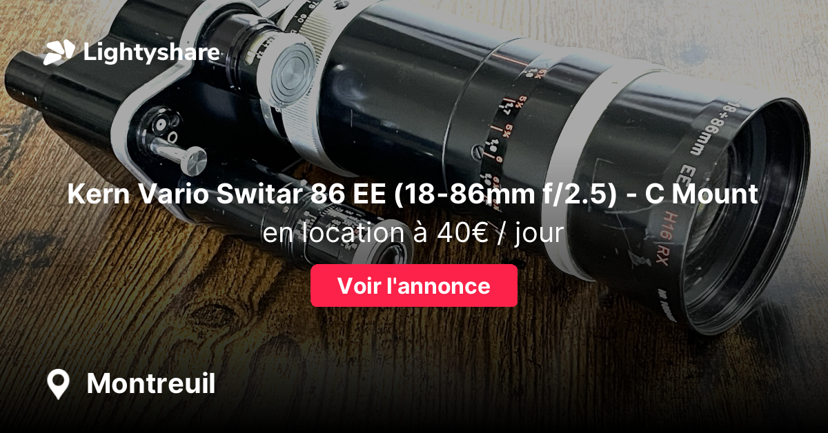 Objectif Kern Paillard Switar H8 RX 12,5mm F/1.3 – Monture C, Bonne Optique, Occasion
